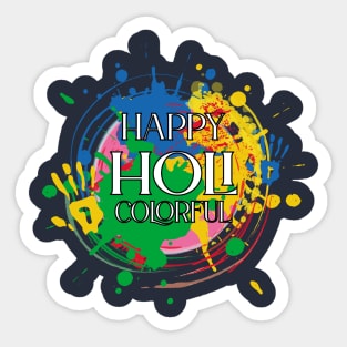 Happy Holi Colorful Sticker